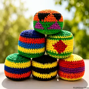 2026 Upgraded Handmade Crochet Hacky Sack, Multicolor Footbag for Adults & Kids, Fun Outdoor Juggling Ball, Skill, Balance & Coordination Training Toy Free Delivery,Gift for Kids