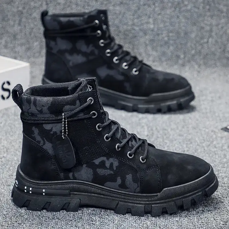BDHJYDB Men's & Women's Winter Boots - High Quality Thermal Knee-High Snow Boots with Non-Slip PU Sole, Fur Lining & Design - Heavy-Duty Winter Footwear for Men & Women, Ideal for Snow, Ice, and Cold Weather - Durable & Comfortable (Black/White/Camouflage
