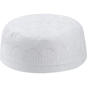 Men Muslim Prayer Kufi Hat Prayer Headwear Cap Islamic Beanie Skull Cap Embroidery Kofia Topi Sun Hat