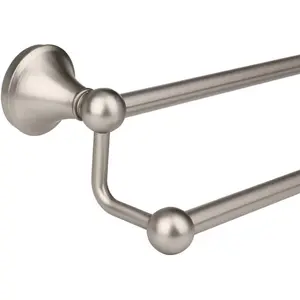 24 Inch Brushed Nickel Wall Mounted Double Towel Bar, Bathroom Towel Rack Holder, Bathroom Accessories Towel Rod Hanger