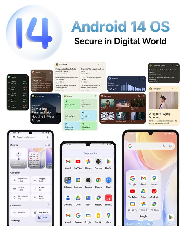 Ulefone Note 20 Pro Unlocked Phones, Android 14 OS, 8GB+128GB/256GB ROM 1TB Extension, 6.75” HD+ 90Hz Screen 6000mAh Battery Smartphone, 50MP Main Camera, 4G Dual SIM Cell Phone, Widevine L1 Certified - Black