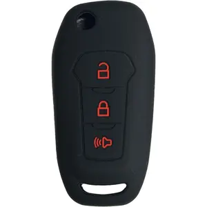 Key Fob Cover for Bronco Escape: 3 Buttons Remote Case Protector Fit for Ford Expedition Explorer F150 F250 Focus Maverick Puma 2016 2017 2018 2019 2020 2021 2022 2023 2024 164R8130 N5FA08TAA (Black1)