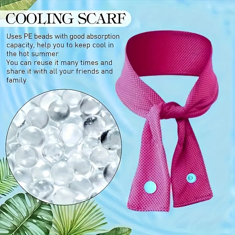 Cooling Ice Scarf Towel, Cooling Sweat Absorbent Rapid Cooling, Ice Scarf Cooling Bandana Headband Neck Coolers for Summer Heat, Suitable for Summer Sports Outdoor Activities Hiking Camping, Reusable Absorbent Towel, Cooling Towels for Sports
