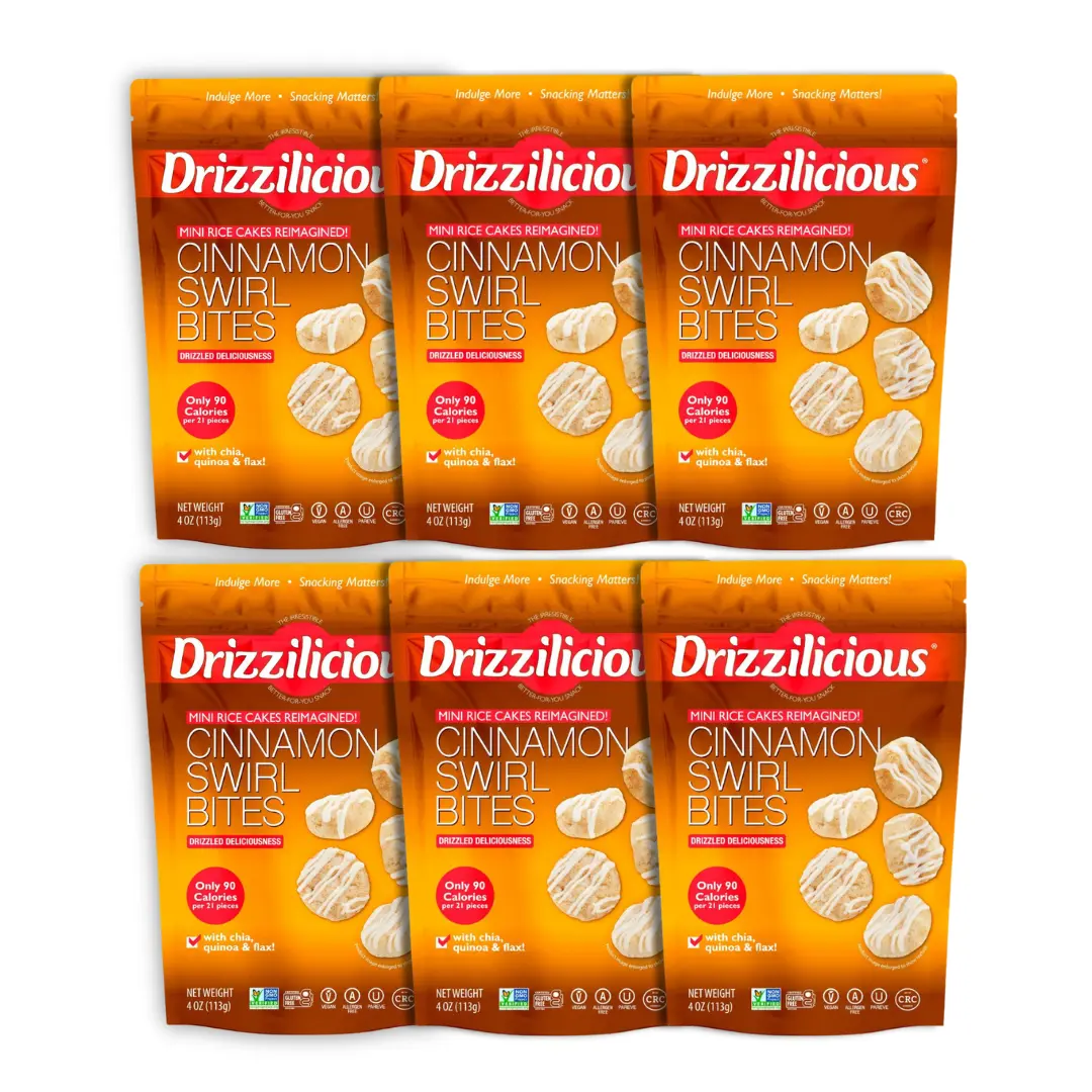 6 Pack - Drizzilicious Cinnamon Swirl Mini Rice Cakes 4oz