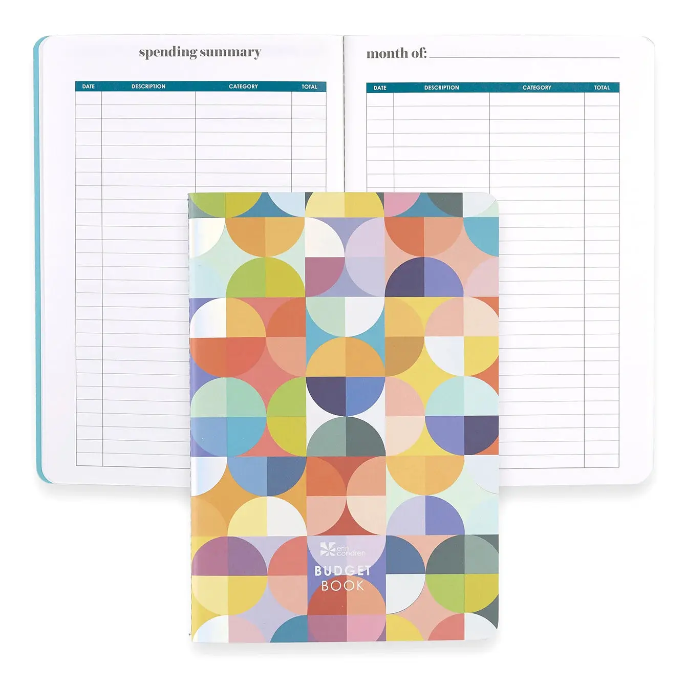 Petite Budget Book Planner - Abstract Circles, Debt Tracker, Expense and Savings Logs, Savings Tracker Spread, Spending Summary, Weekly and Monthly Spending Spreads