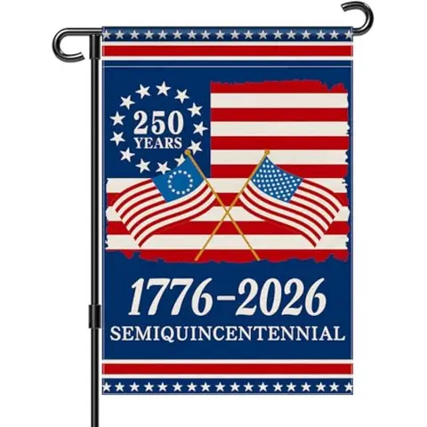 1 Pcs 12x18 in Spun Polyester 250th Anniversary America Garden Flag - Patriotic Waterproof Double-Sided USA 1776-2026 Commemorative Banner, Outdoor Decor, Garden Accessories, Fade Resistant, Easy to Clean, Gentle Cycle Safe 4th of July Home Decor
