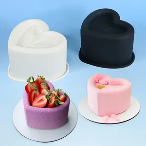 4pcs Baking Mold Set, Round Heart Flower Square Shapes, Single Cavity Mousse Cake Molds, Food-Grade Silicone, Easy Release