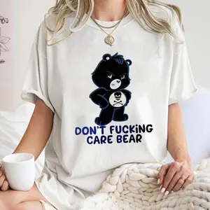 Dont Fucking Care Bear T-Shirt, Unisex Graphic Tee, Fun Gift for Her, Casual Wear, Unique Care Bear Design, Comfortable Everyday Shirt Cotton Crewneck