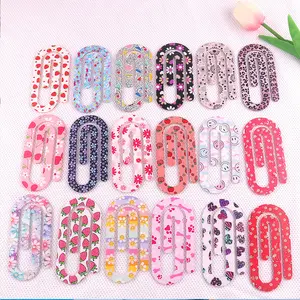 15pcs Jumbo Acrylic Paper Clips Printed Pattern Paperclip for Office Reading Enthusiasts