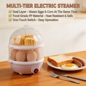 Rapid Egg Cooker 14 Egg Capacity Electric Egg Cooker for Hard Boiled EggsBoiled eggs, steamed corn and other vegetables