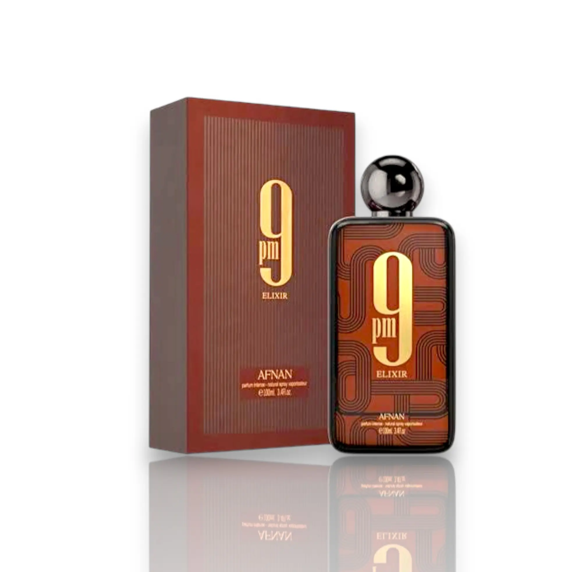 Afnan | 9 PM | Elixir | Unisex Fragrance | 100 ML - 3.4 OZ | Eau De Parfum | Apple - Cinnamon & Pink Pepper