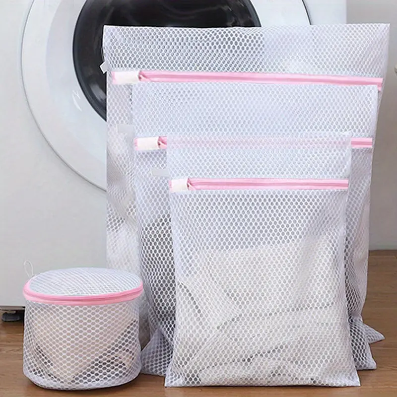 4-piece/sets of laundry net bags with zippers, suitable for washing machines, Laundry Mesh Wash Bags, Laundry Accessories