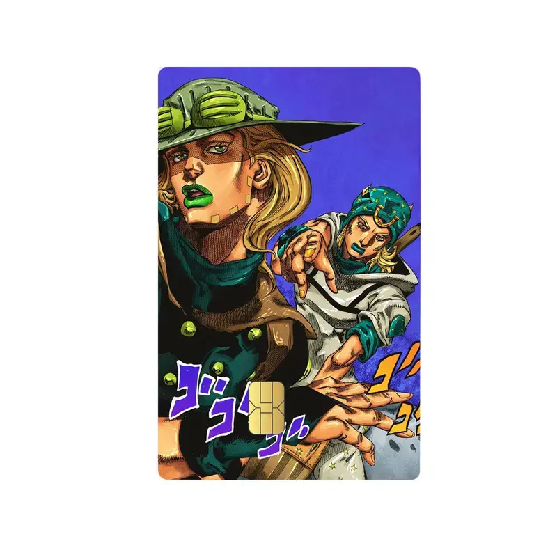 JoJo SBR Anime Card Skin, Steel Ball Run Credit Card Sticker, Johnny Joestar Gyro Zeppeli Vinyl Wallet Decal, Manga Fan Gift for Collectors