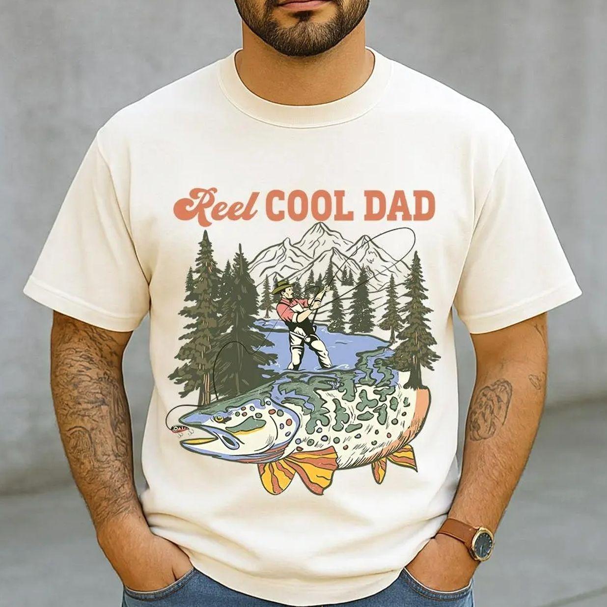 Comfort Colors Reel Cool Dad Shirt, Shirt for Fishing Dad, Fishing Gift for Grandpa, Fishing Dad Birthday Gift, Trending Father’s Day, Men’s Graphic Tees, Casual Outfit, Comfortable Menswear, Perfect Gift For Men, Apr22