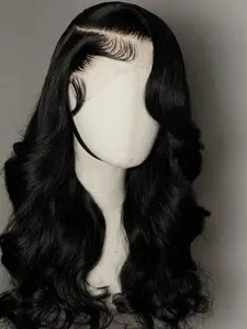 250% Density 42Inch 13x6 Lace Front Wigs Human Hair Pre Plucked Body Wave HD Transparent Lace Frontal Wigs Human Hair Real  Glueless Wigs Virgin Human Hair With Baby Hair For Women Natural Black