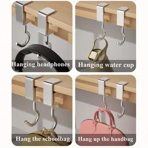 Adjustable Hook Set, Nail-Free Clip-On Table Edge Hooks, Office Partition Card Seat Book Bag Organizer, High-Quality Portable Desk Hanger, Versatile Organizer