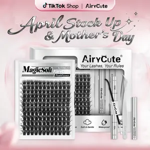 MagicSoft Volume Lashes | AiryCute DIY False Eyelashes for Bold Dramatic Look Unstoppable Bestseller You've Been Waiting For | Ultra-Dense, Waterproof, Long-Lasting Lashes | Magic | Beginner-Friendly DIY Lashes for a Flawless Look