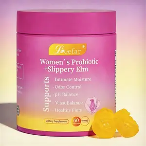 60 Count All-in-One Juicy Pineapple Feminine Probiotic Soft Gummy Candies Chewy Tropical Fruit Flavor Sweet Snack Perfect for Daily Leisure Party Gathering and Holiday Treats