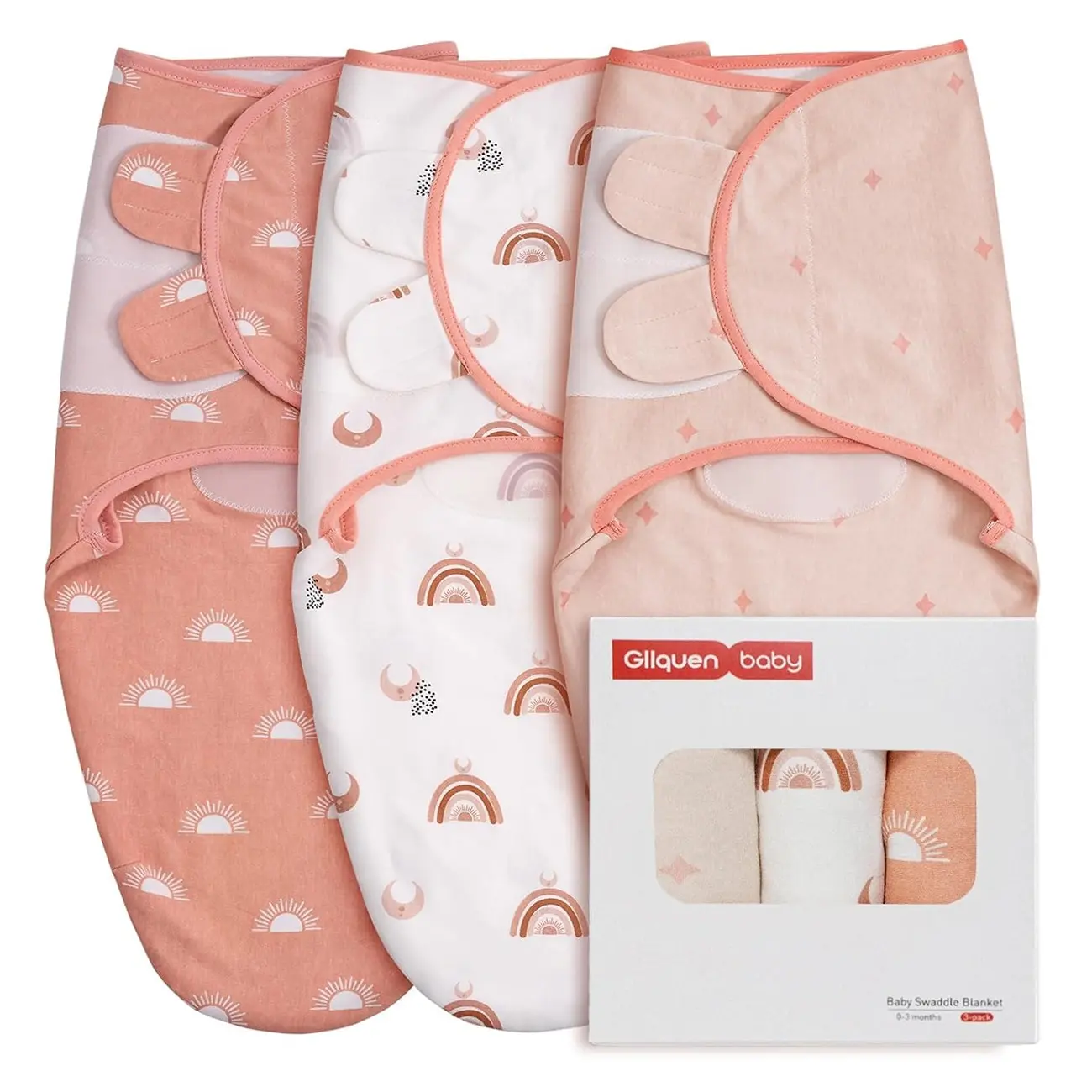 3-Pack Organic Baby Swaddle Sleep Sacks, Swaddles for Newborns 0-3 Months, Unisex Soft & Snug Sleep Sack, Nursery Swaddling Wrap Blankets, Baby Bedding, Swaddle Set
