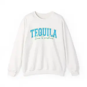 Tequila Lime & Sunshine sweatshirt | White crewneck, beachy tropical lettering