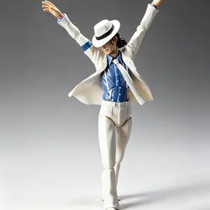 King of Pop Michael Jackson Action Figure, Iconic Smooth Criminal Outfit with Moonwalk & Anti-Gravity Lean Poses, Fully Poseable Joints, Perfect Nostalgic Music Fan Gift