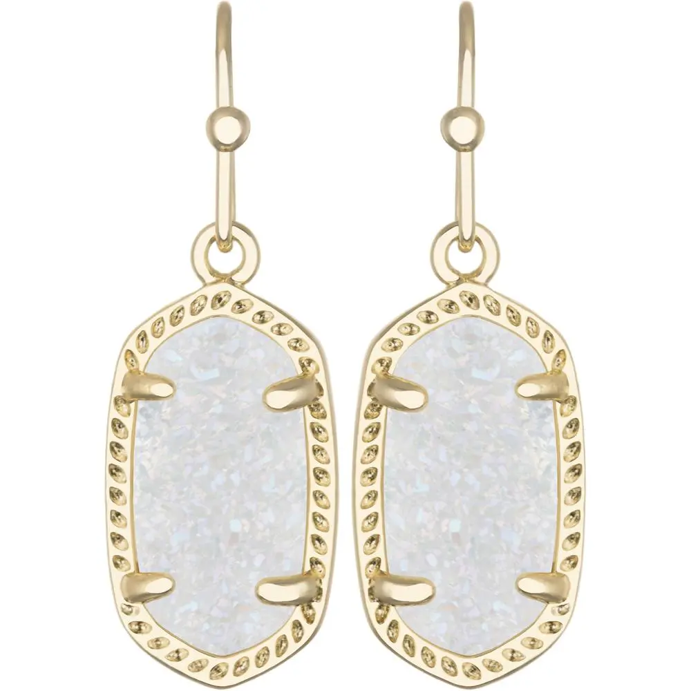 Kendra Scott Lee Gold Earrings - Iridescent Drusy - 4217711447