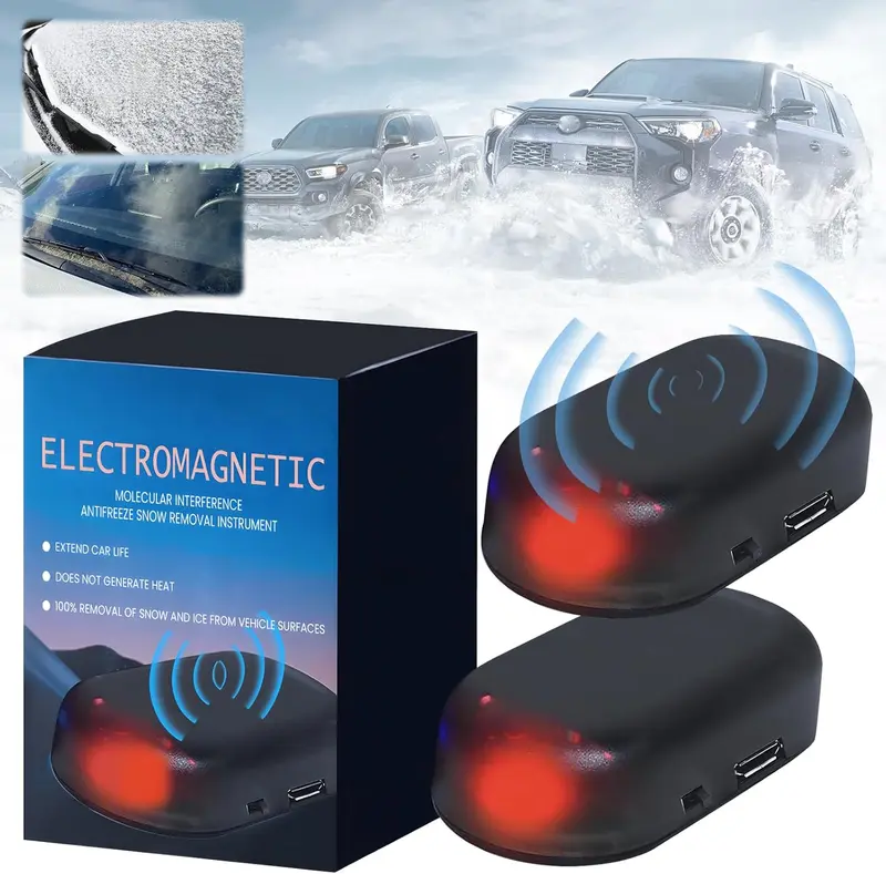 Solar-Powered Car Snow & Ice Remover | Automatic Winter Windshield Defroster for Outdoor Parking.
