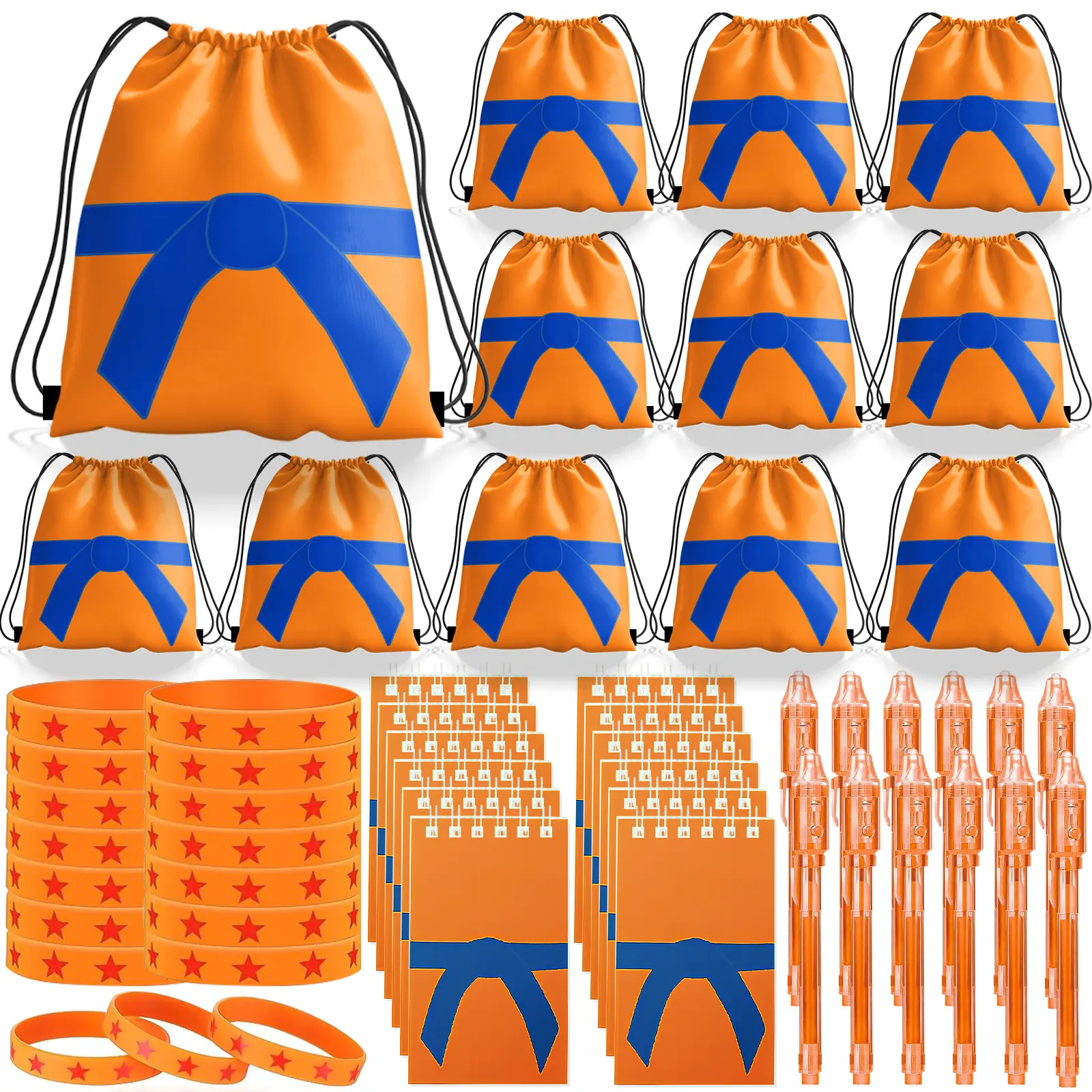 Dragon Cartoon Party Favors, Dragon Party Supplies, Dragon Theme Birthday Party Goodie Bag Stuffers, Include Drawstring Bags Notebook Silicone Bracelet Highlighter.