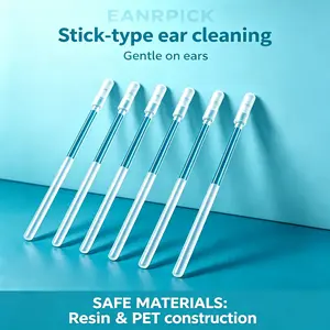1 box (24 pieces) adhesive ear cleaning stick, Ear cleaning tool - gentle and non damaging to the ear, effectively removing earwax, made of environmentally friendly and safe resin material, long-term maintenance of ear hygiene, and care for ear health