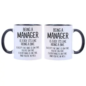 Funny Mug Being A Manager Is Easy 11 Oz Ceramic Tea Coffee Mugs Sarcastic Inspirational Thank You Gifts For Friends Coworkers Boss Dad Mom