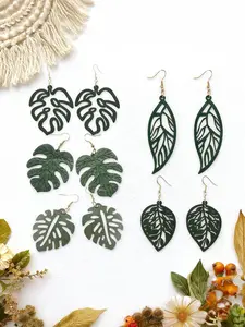 Hollow Out Leaf Shaped Dangle Earrings, Fashionable Jewelry for Women, Daily Clothing Decor, Trendy All-match & Exquisite Jewelry for Birthday Gift