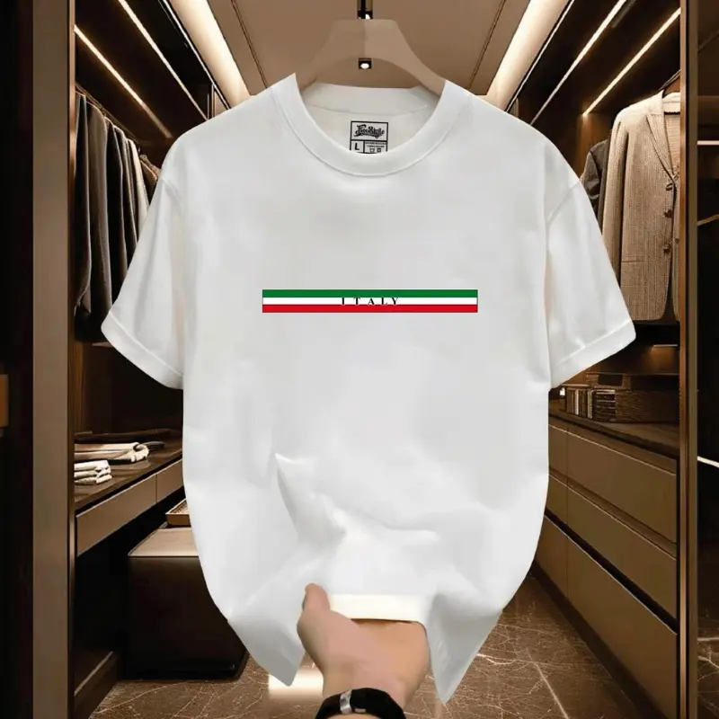 Men's Classic Slim Fit T-Shirt in Breathable Ultra-Combed Cotton Fabric, Short-Sleeve Casual Streetwear, Made in USA