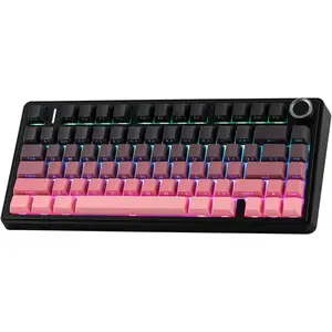 X Aula F75 75%  Gaming Keyboard, BT/2.4GHz/USB-C, Hot Swappable Creamy Mechanical Keyboard with 5-Layer Padding&Knob, NKRO, RGB (Black , Reaper)