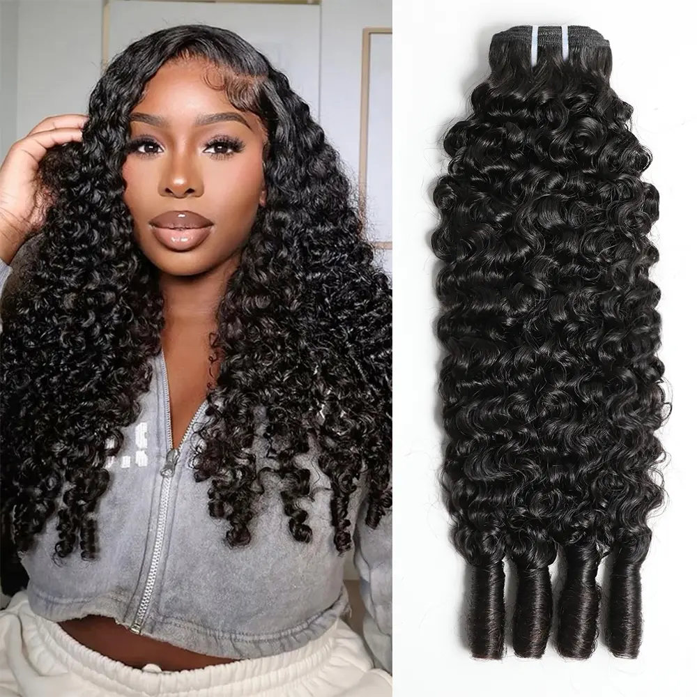 Megeen Hair Human Hair Bundles 15A Burmese Curly Virgin Hair, Unprocessed Raw 100% Natural Black Extensions, Multi-Size 14-32 Inches Weave with Pixie Curls, Machine Double Weft, Lasts 2+ Years