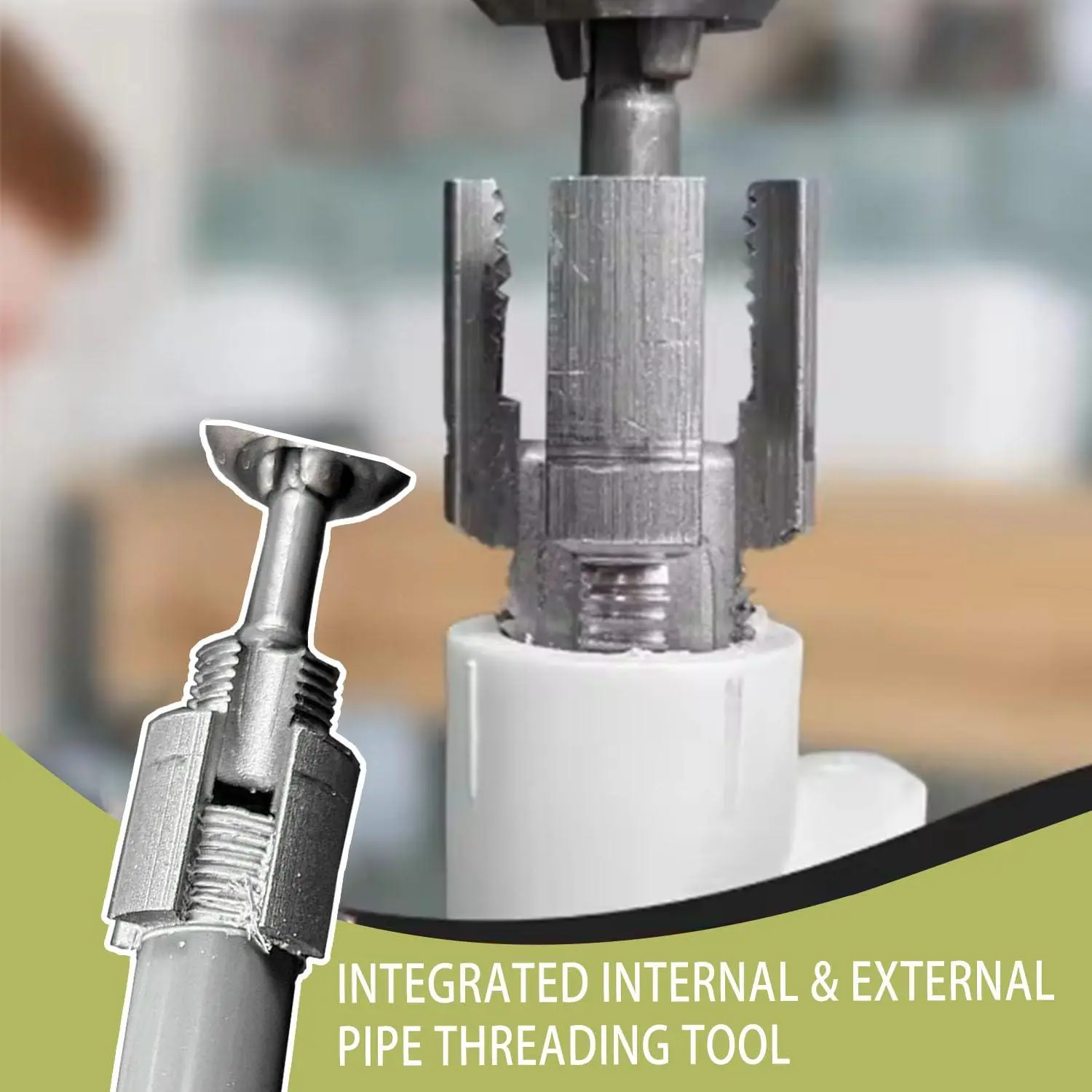 Water Pipe Internal & External Integrated Thread Cutter – Heavy-Duty Dual-Use Plumbing Tool for Precision Cutting and Threading of Metal Pipes – Ideal for Home Repairs, Construction & DIY Projects