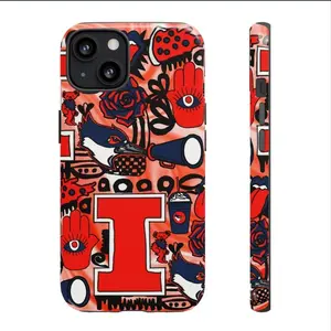 ILLINOIS UNIVERSITY PHONE CASES Football iPhone Cover, Protective Case, Gift for Football Fans, Geeky Sports Accessory, Unique Tailgate Gear For iPhone 16 15 14 13 12 11 Pro Max