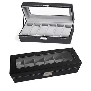 Black Watch Box with Lock and Key Secure Storage Solution for Watches Compact Design Ideal for Home and Travel