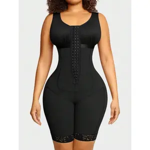 Women's Colombian Shapewear Bodysuit - High Support Tummy Control, Butt Lift And Thigh Slimming, Zipper Closure, Mesh Details, Stretchy Nylon-Spandex Blend
