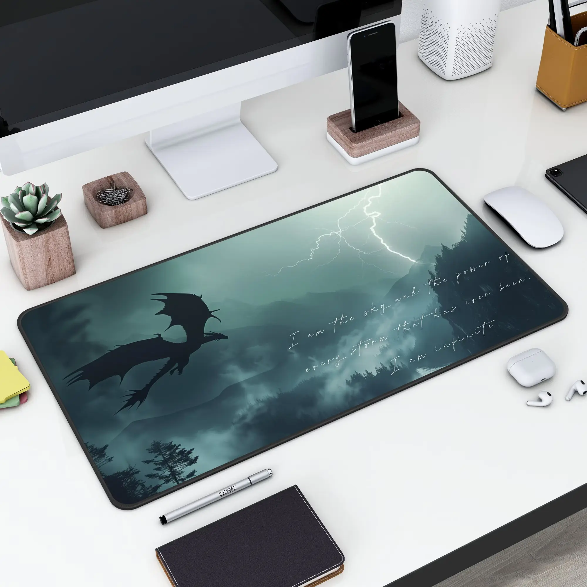 [SALE UP TO 45%] Fourth Wing Desk Mat Basgiath War College Fan Art Fantasy Mouse Pad Dragon Rider Bookish Merch Booktrovert Book Nook Kit Yaros Fan Art