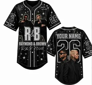 Unisex Brown & Raymon Inspired R&B Tour Baseball Jersey – Concert Fan Shirt, Music Merch Outfit, S-5XL