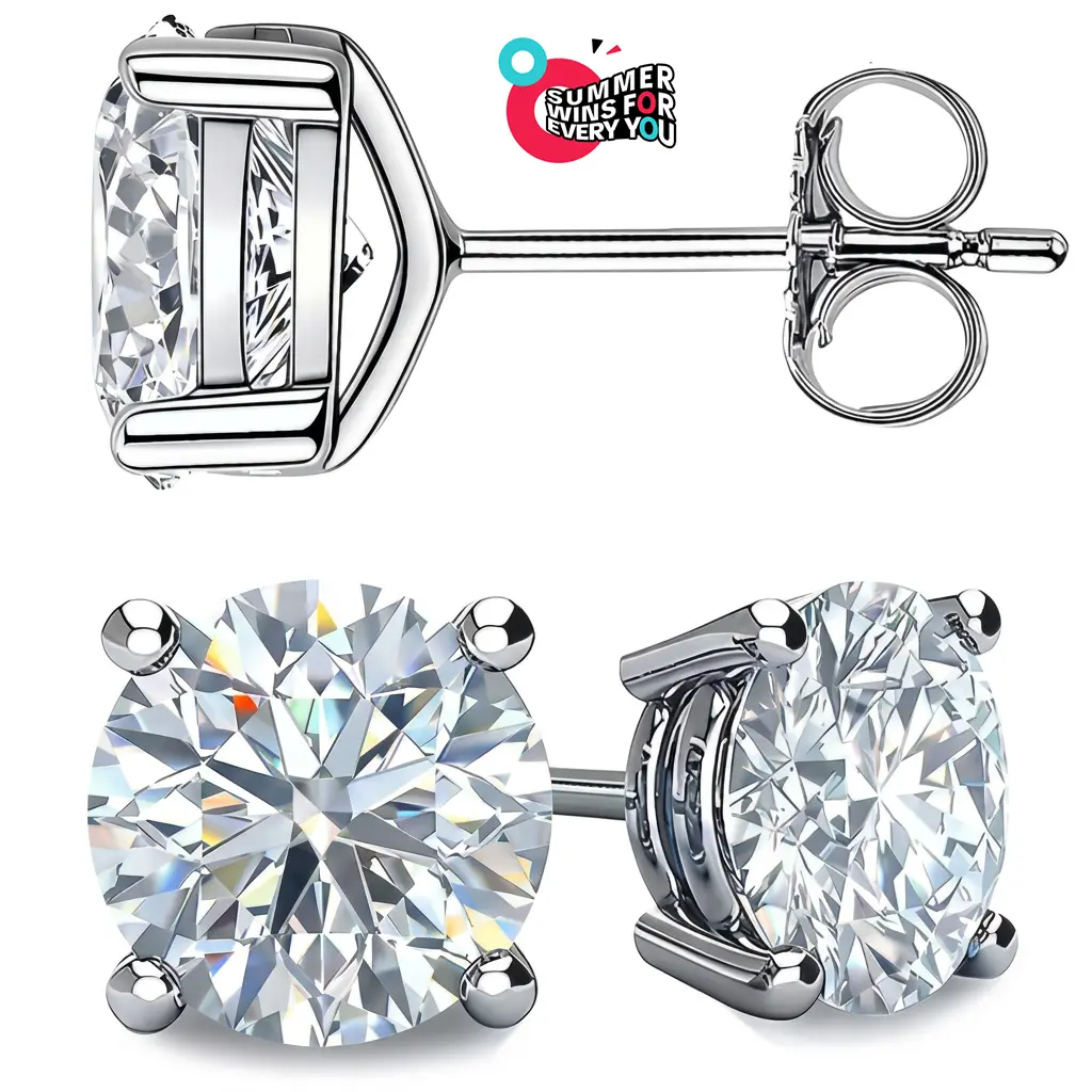 S925 Sterling Silver Round Synthetic Zircon Stud Earrings—a stylish and versatile everyday accessory, as well as the perfect gift for women and girls, suitable for birthdays, wedding anniversaries, Valentine's Day, and various other holidays.