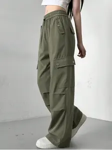 Women's American Style Cargo Pants for Spring Summer, Loose Straight Leg Casual Sports Trousers, Fashion Streetwear Daily Wear Pants