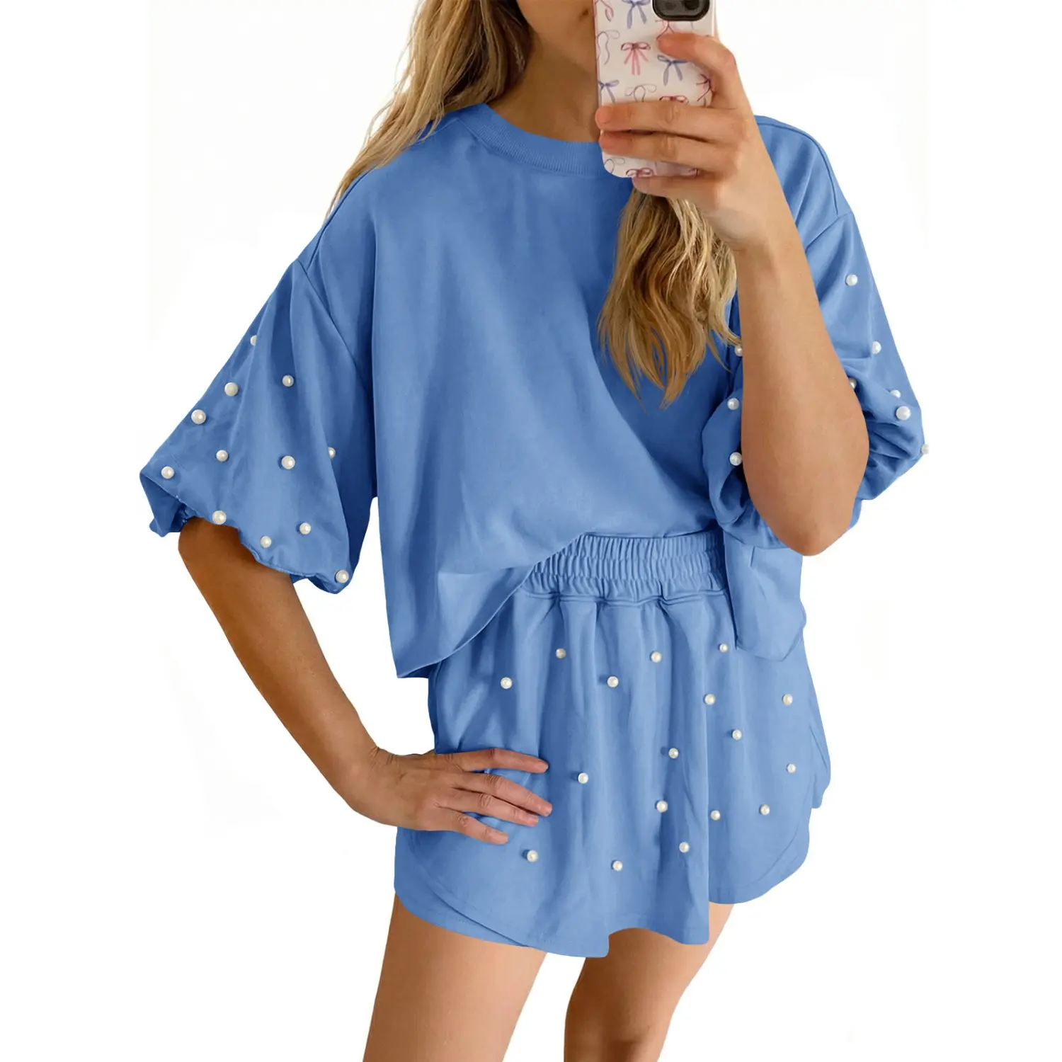 NEW Blue-Puff sleeve