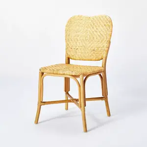 Threshold designed w/Studio McGee Woven Dining Chair Rustic Rattan Honey Yellow