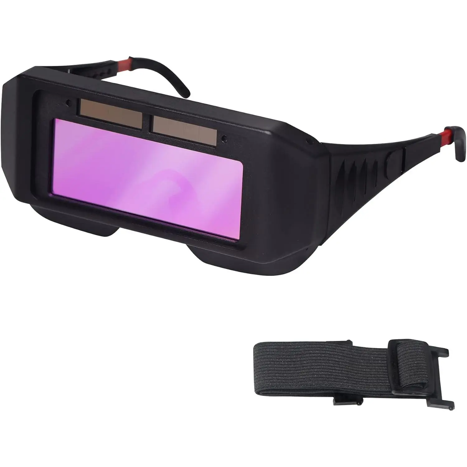 LCD Welding Glasses Safety Protective Solar Powered Auto Darkening Welding Goggles with Adjustable Shade, 2 Sensors Welder Glasses for TIG MIG MMA Plasma