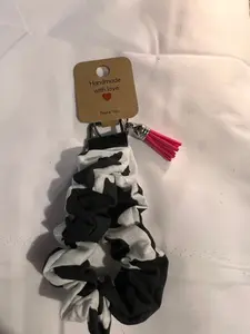 Fabric scrunchie keychain fob
