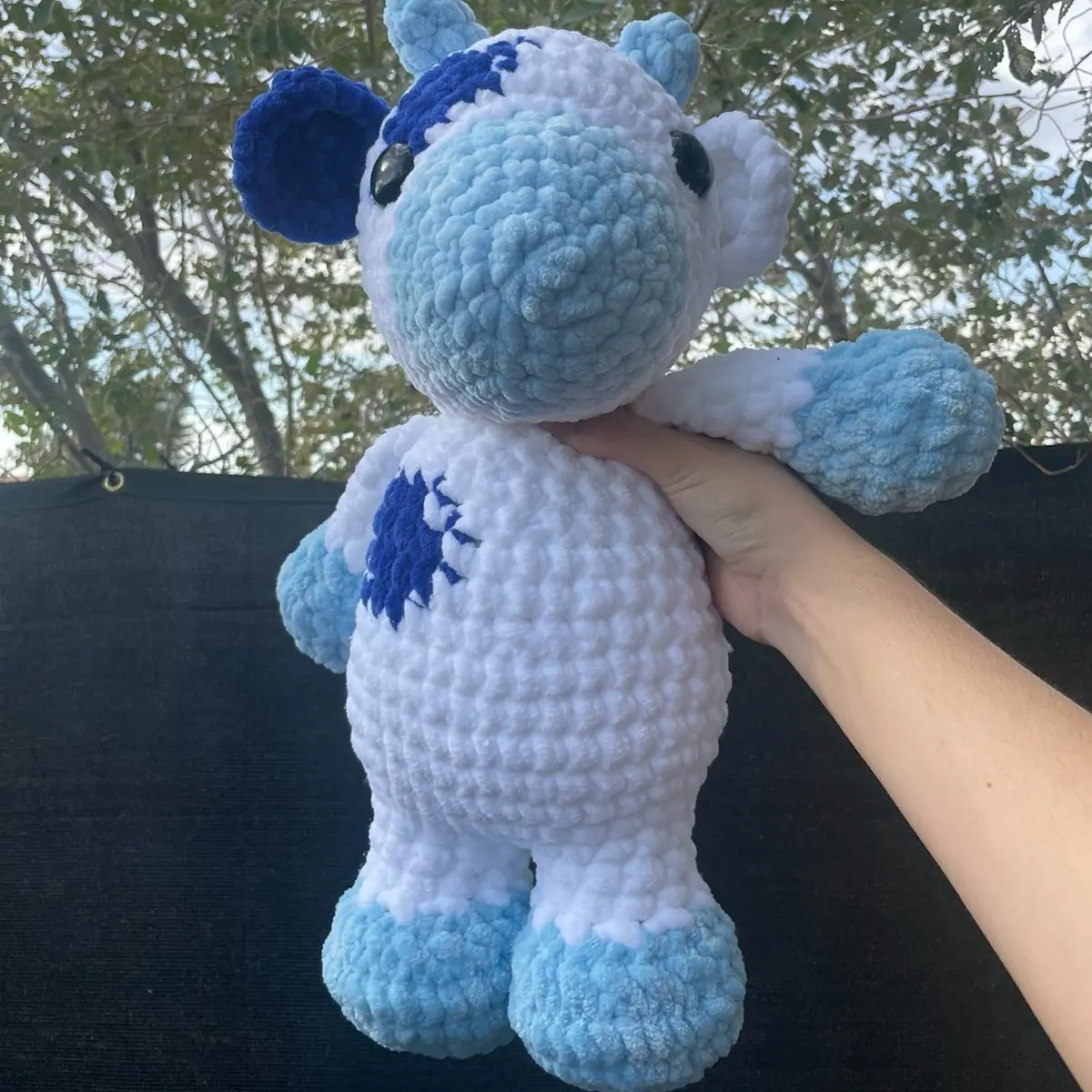 Jumbo Blue Cow Crochet Plush