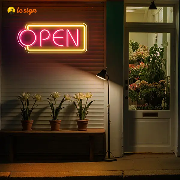 LC SIGN Open Neon Sign for for businesses, including retail stores, cafes, restaurants, bars, salons, professional offices 15*6.89in 38*17cm
