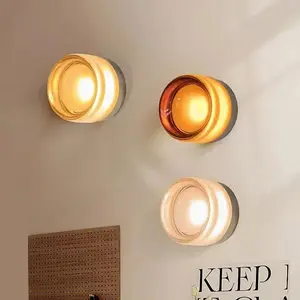 LED Nordic Wall Lamp Smoke Grey Amber 5.3inch Wall Lights For Study Bedroom Bedside Living Room Indoor Home-Appliance Decoration Fixture Acrylic material wall lamp Home Decor Lighting, Modern Night Lights