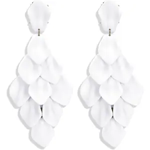 Acrylic Petal Earrings for Women Red Statement Earrings Dangle Rhombic Boho Flower Lime Green Orange Rose Big Bold Colorful Costume Jewelry Long Drop Dangle Earrings